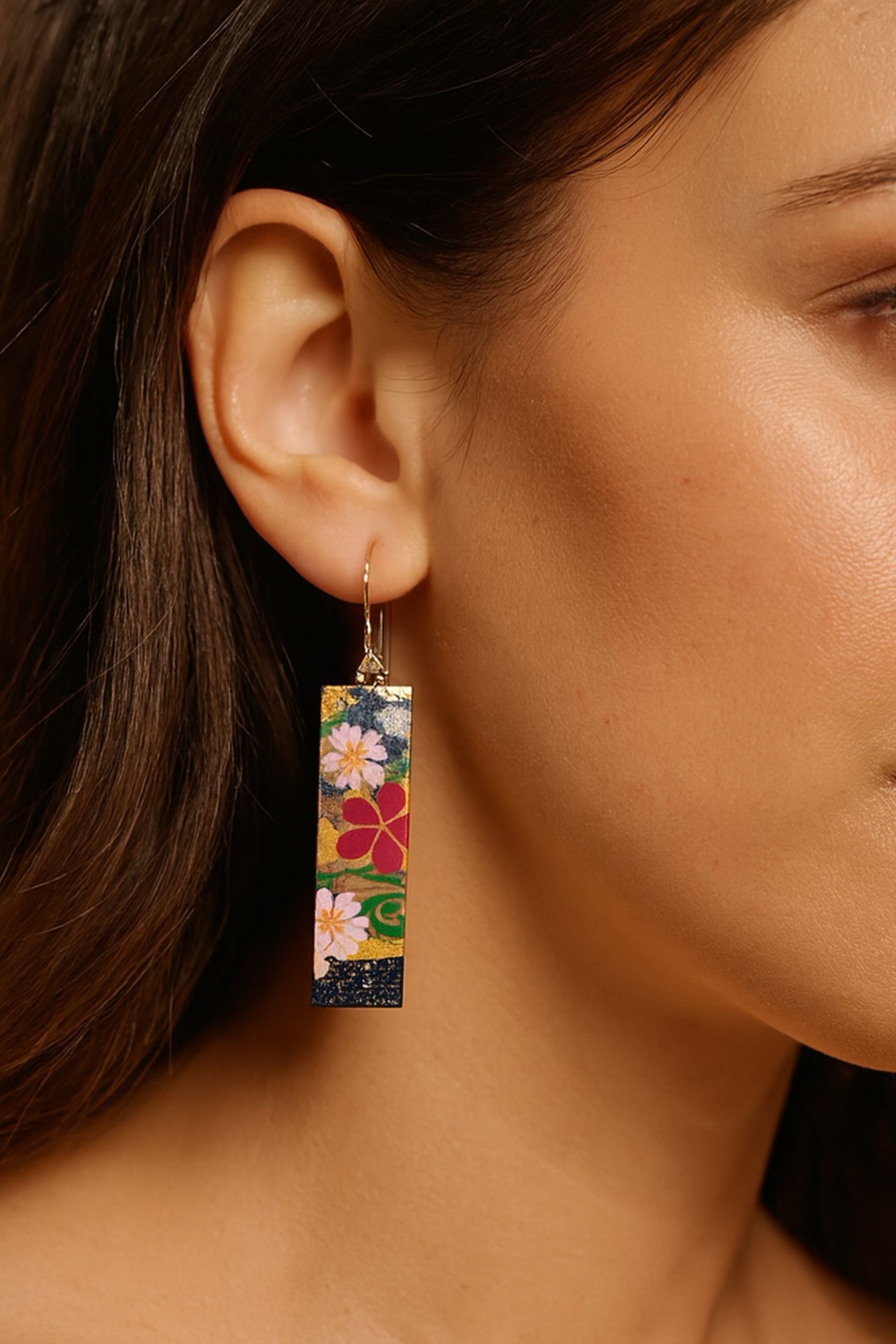 Sakura Flowers | Bar Earrings